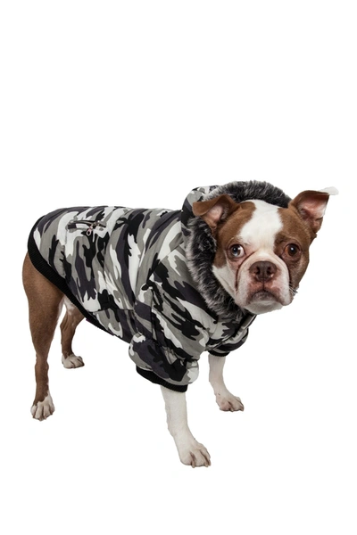 Shop Petkit Fashion Pet Parka Coat In Snow Camouflage