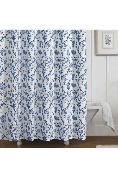 Shop Laura Ashley Charlotte Medium Blue Shower Curtain