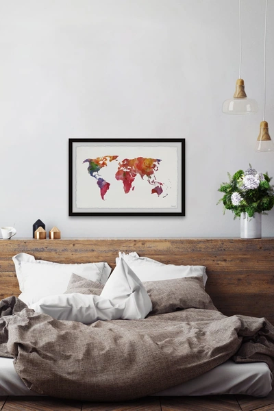 Shop Marmont Hill Inc. Colored Map Wall Art In Multi