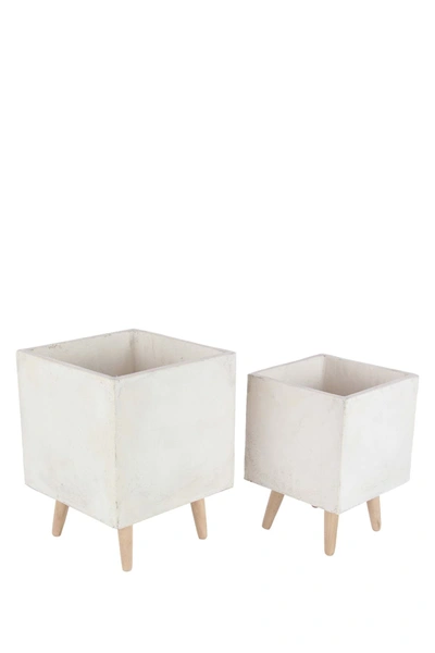 Shop Willow Row White/brown Contemporary Planters
