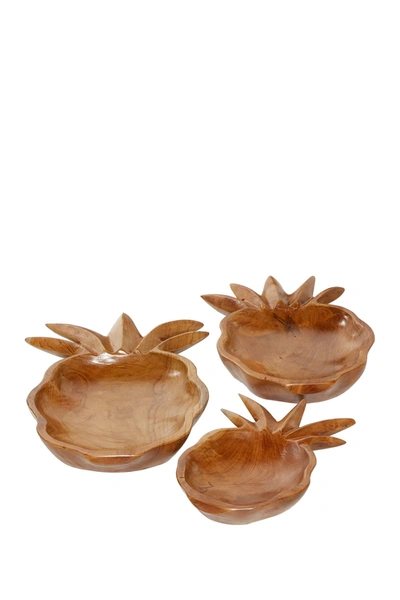 Shop Venus Williams Brown Teakwood Handmade Pineapple Fruit Decorative Bowl