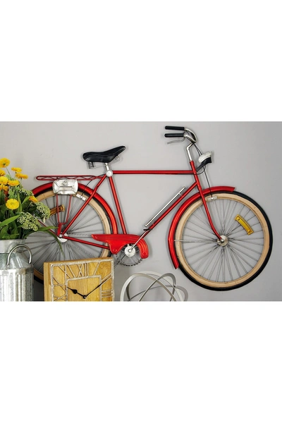 Shop Willow Row Large Red Vintage Cruiser Bicycle Wall Decor