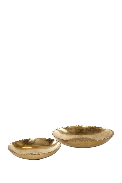 Shop Venus Williams Large Decorative Gold Metal Dishes With Jagged Silhouettes