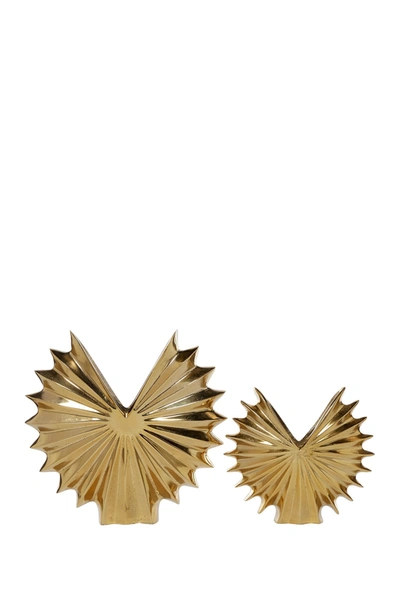 Shop Venus Williams Rounded Fan Textured Gold Aluminum Vases