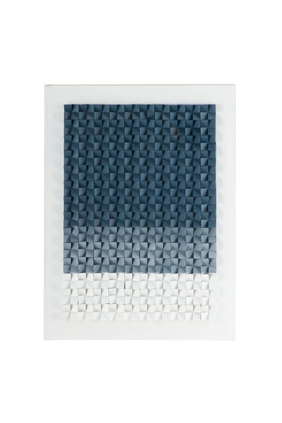 Shop Venus Williams Rectangular Blue And White Acrylic Shadow Box Wall Art