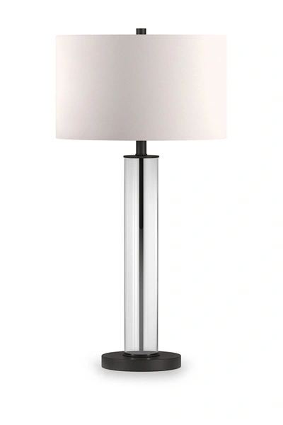 Shop Addison And Lane Harlow Clear Glass And Blackened Bronze Table Lamp In Clear/black