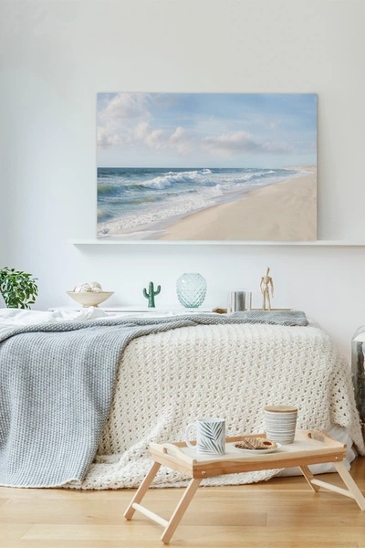 Shop Marmont Hill Inc. Shore And Waves Painting Print On Wrapped Canvas In Multi