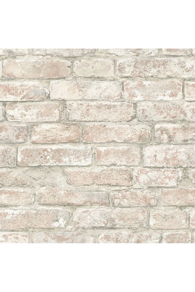 Wallpops White Washed Denver Brick Peel & Stick Wallpaper In Brown
