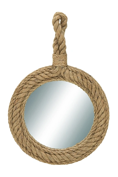 Shop Willow Row Wood & Rope Wall Mirror