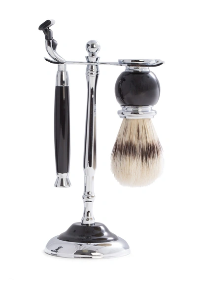 Shop Bey-berk Chrome/black Razor & Genuine Badger Brush Set