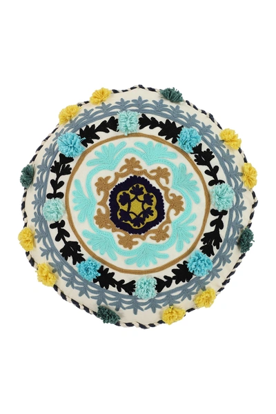 Shop Willow Row Mandala Embroidery Throw Pillow In White