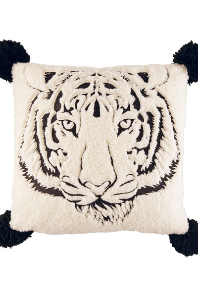 Shop Betsey Johnson Betseys Tiger Black 20" X 20" Decorative Pillow In Raven Black