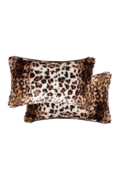 Shop Luxe Belton Georgetown Lynx Faux Fur Pillows
