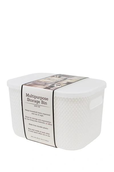 Heritage Set of 2 Small Storage Bins with Lids - White Frost
