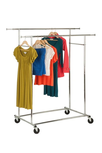 Honey-can-do Chrome Dual Collapsible Garment Rack In Chrome