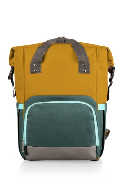 Shop Picnic Time On The Go Roll-top Cooler Backpack In Mustard