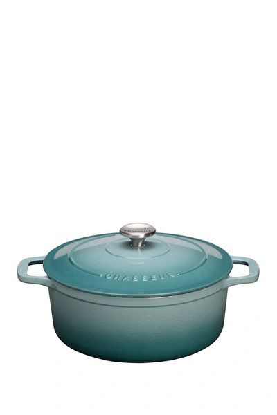 Shop French Home French 6.25- Quart Enameled Cast Iron Round Dutch Oven In Quartz Blue