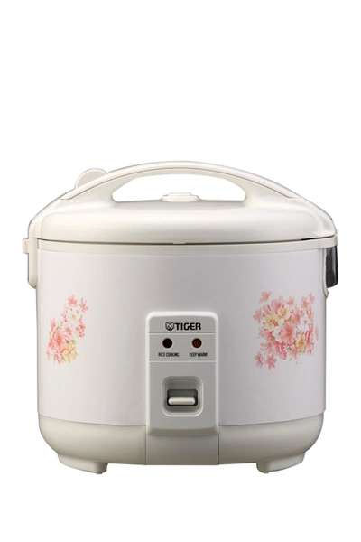 Shop Tiger Jnp-1000-fl 5.5-cup (uncooked) Rice Cooker And Warmer, Floral White