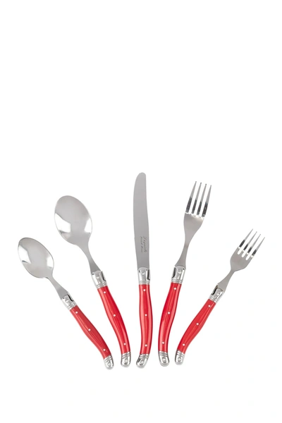 Shop French Home Laguiole 20-piece Stainless Steel Flatware Set In Scarlet Red