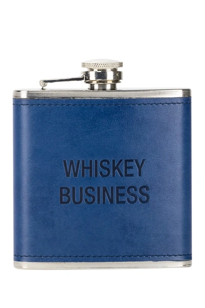 Shop About Face Designs Whiskey Business Wrapped Flask In Blue