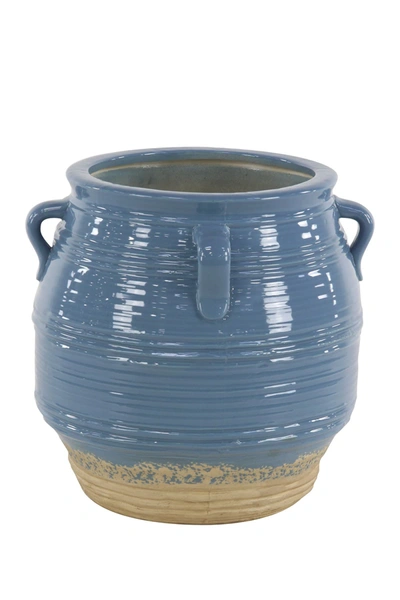 Shop Willow Row Blue Modern Stoneware Planter