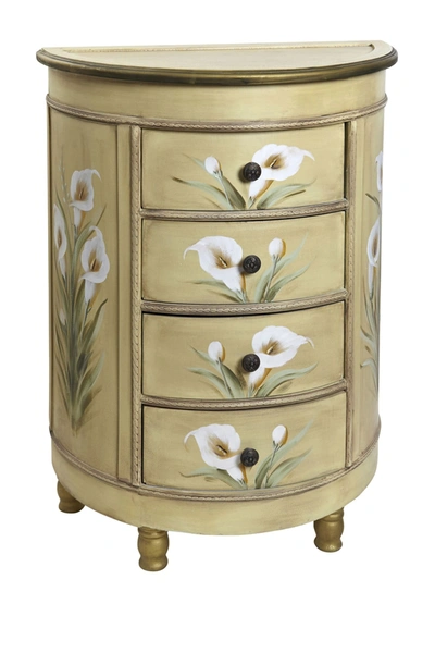 Shop Nearly Natural Beige Antique Accessory Table With Calla Lily Floral Art