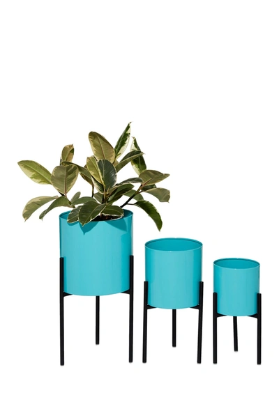 Shop Venus Williams Teal Metal Contemporary Planter With Removable Stand