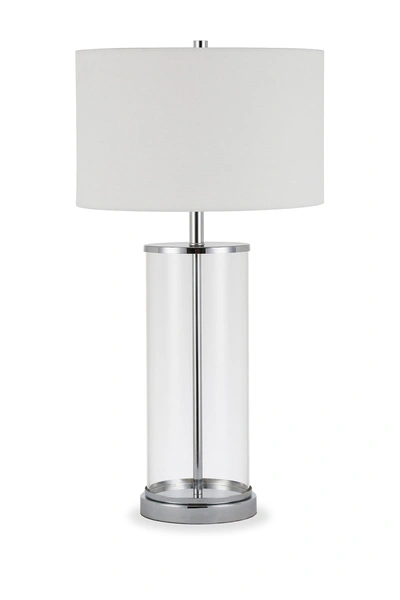 Shop Addison And Lane Rowan Table Lamp Glass/nickel In Silver