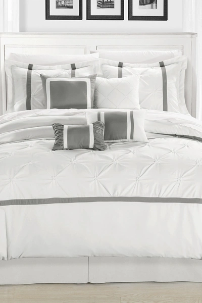 Shop Chic Home Bedding King Valde King Comforter 8-piece Set In White