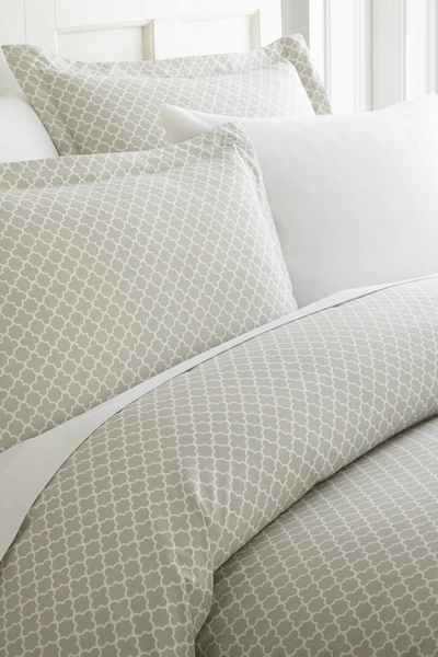 Shop Ienjoy Home Premium Ultra Soft Quadrafoil Pattern 3-piece Duvet Cover Set In Gray