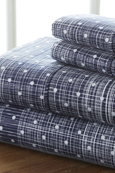 Shop Ienjoy Home Home Spun Premium Ultra Soft Polka Dot Pattern 4-piece California King Bed Sheet Set In Navy