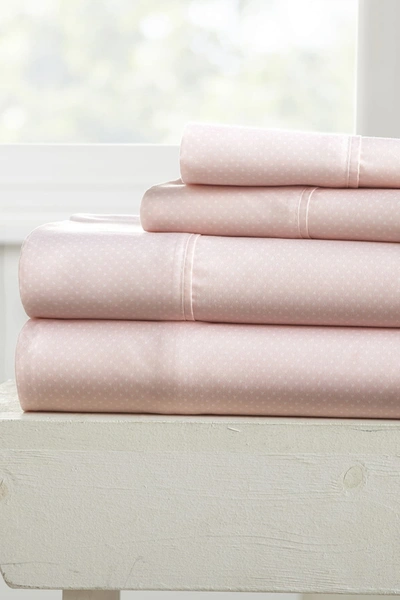 Shop Ienjoy Home Homespun Premium Ultra Soft My Heart Pattern 4-piece Bed Sheet Set In Pink