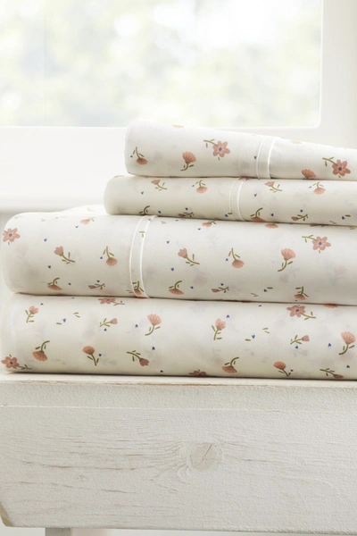 Shop Ienjoy Home Homespun Premium Ultra Soft Floral 4-piece Bed Sheet Set In Pink