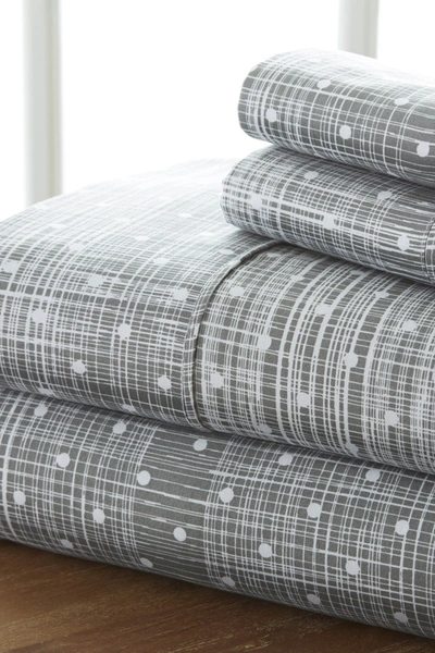 Shop Ienjoy Home Home Spun Premium Ultra Soft Polka Dot Pattern 4-piece Bed Sheet Set In Gray