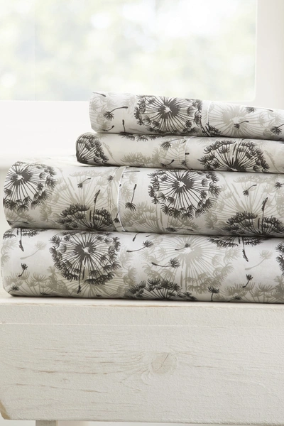 Shop Ienjoy Home Homespun Home Spun Premium Ultra Soft Make A Wish Pattern 4-piece Bed Sheet Set In Gray