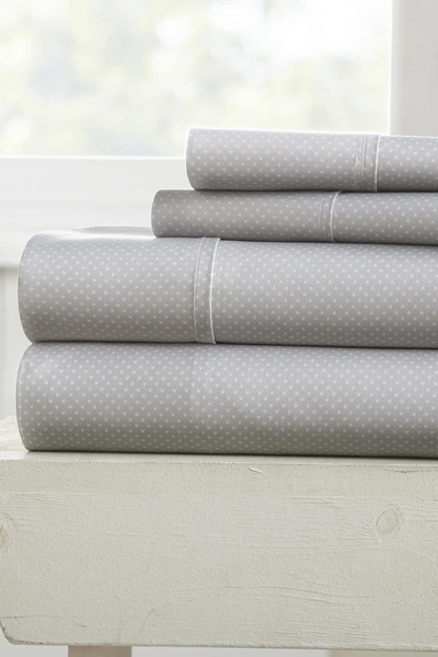Shop Ienjoy Home Premium Ultra Soft My Heart Pattern 4-piece Bed Sheet Set In Light Gray