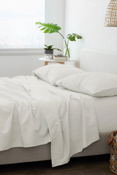 Shop Ienjoy Home Premium Cotton 4-piece Ultra Soft Flannel Bed Sheet Set In Ivory