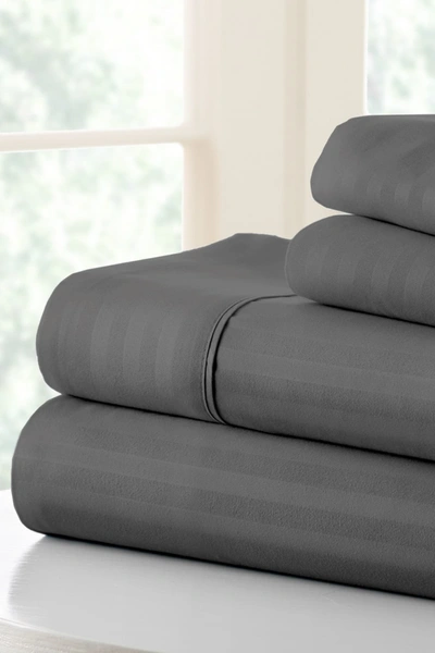 Shop Ienjoy Home Home Spun Premium Ultra Soft Striped 4-piece Bed Sheet Set In Gray