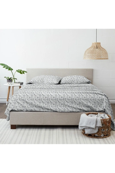 Shop Ienjoy Home Home Spun Premium Botanical 4 Piece Flannel Bed Sheet Set In Light Gray