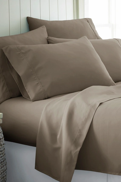 Shop Ienjoy Home Homespun Premium Ultra Soft 6 Piece Microfiber Solid Sheet Set In Taupe