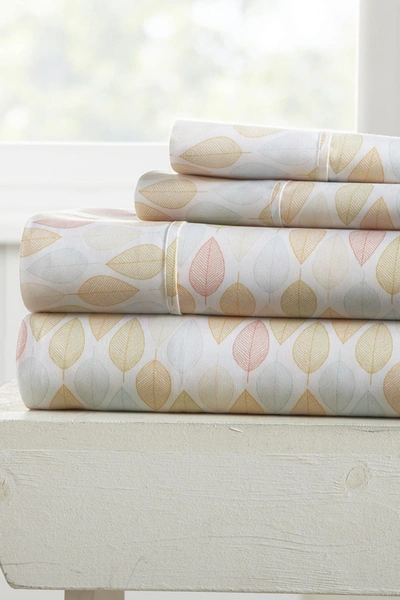Ienjoy Home Our Elegant Fall Foliage Pattern 4-piece Sheet Set In Yellow
