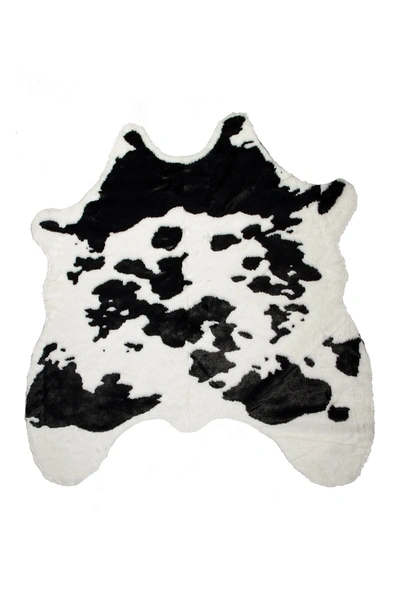 Shop Luxe Faux Hide Area Rug/throw In Sugarland Black And White