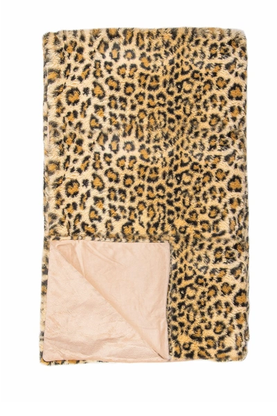 Luxe Burke Leopard Print Faux Fur Throw In Leopard