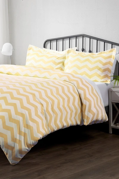 Shop Ienjoy Home Home Spun Premium Ultra Soft Arrow Pattern 3-piece King Duvet Cover Set In Yellow