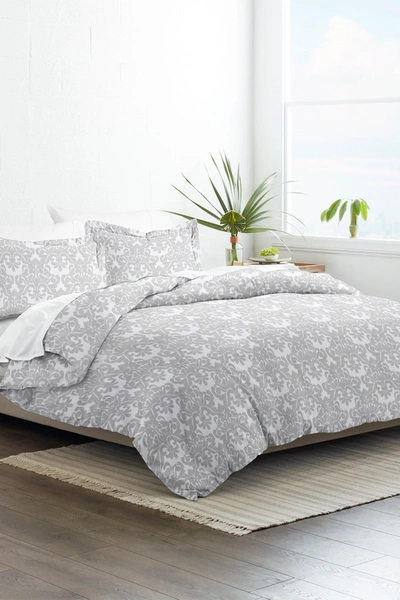 Shop Ienjoy Home Premium Ultra Soft Soft Damask Pattern 3-piece Duvet Cover Set In Light Gray