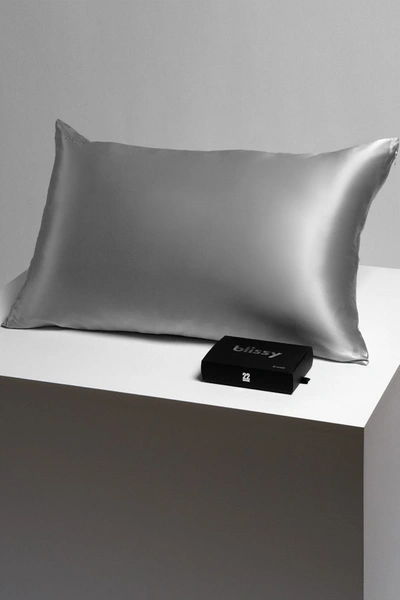 Shop Blissy Mulberry Silk Pillowcase In Silver