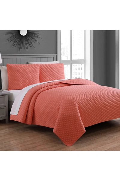 Shop American Home Fashion King Estate Fenwick Quilt Set In Coral