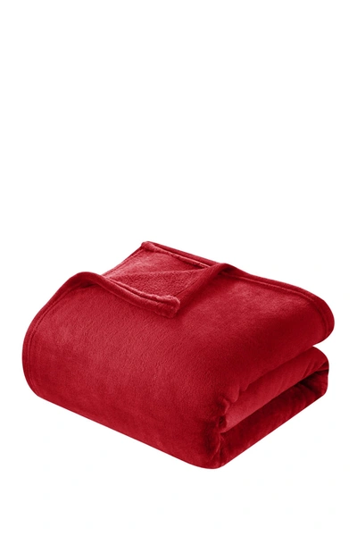 Shop Chic Home Bedding Full/queen Savaya Fleece Blanket In Red