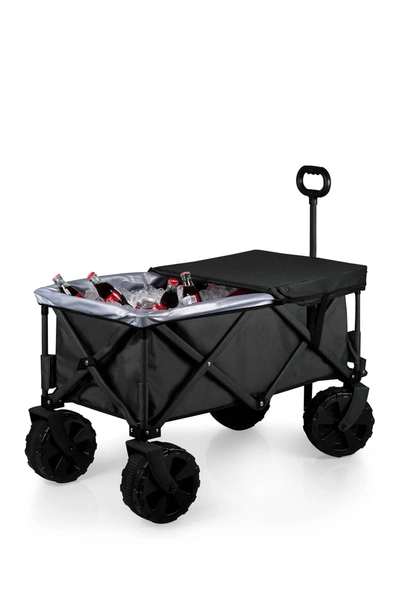 Picnic Time Adventure Wagon Elite All-terrain Portable Utility Wagon In Dark Grey