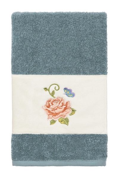 Shop Linum Home Teal Rebecca Embellished Hand Towel